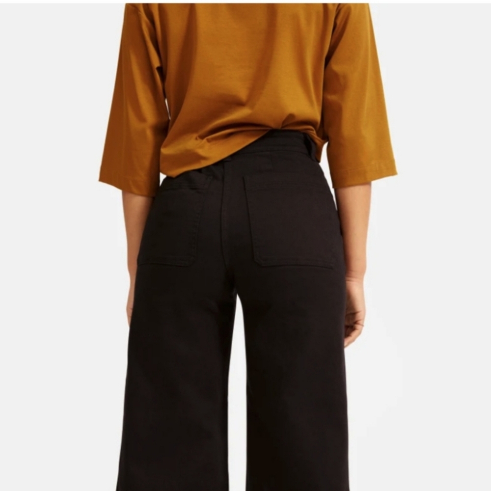 Everlane Wide Leg Crop Black Pants Size 6 Short Inseam - Picture 5 of 13
